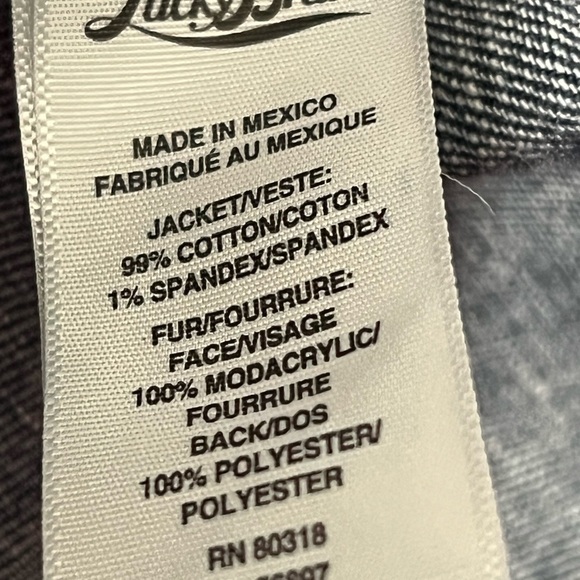 Lucky Brand Tiffany Snap Button Jacket Classic Dark Wash Denim Trucker Jacket - Picture 9 of 9